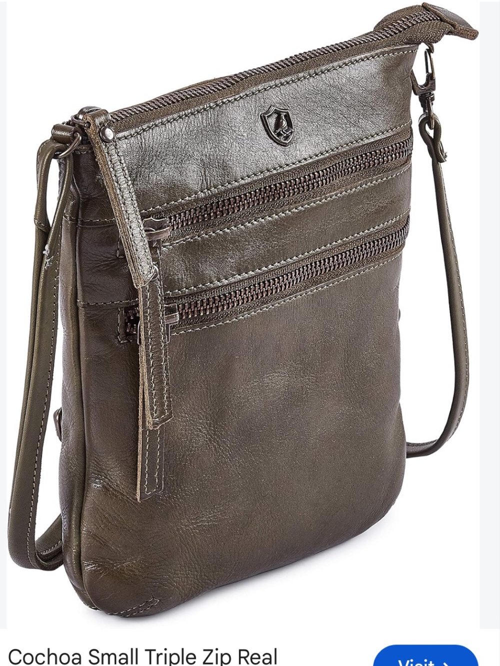 Cochoa Leather Crossbody Bag - Brown - Unbranded